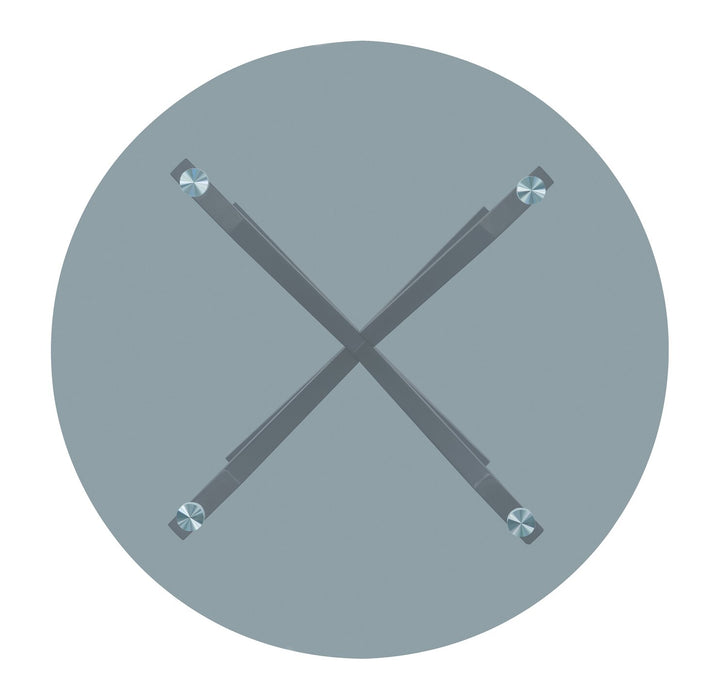 Remi Dining Table with Glass Top & Wood Geometric Base, 42\"W Round - Black