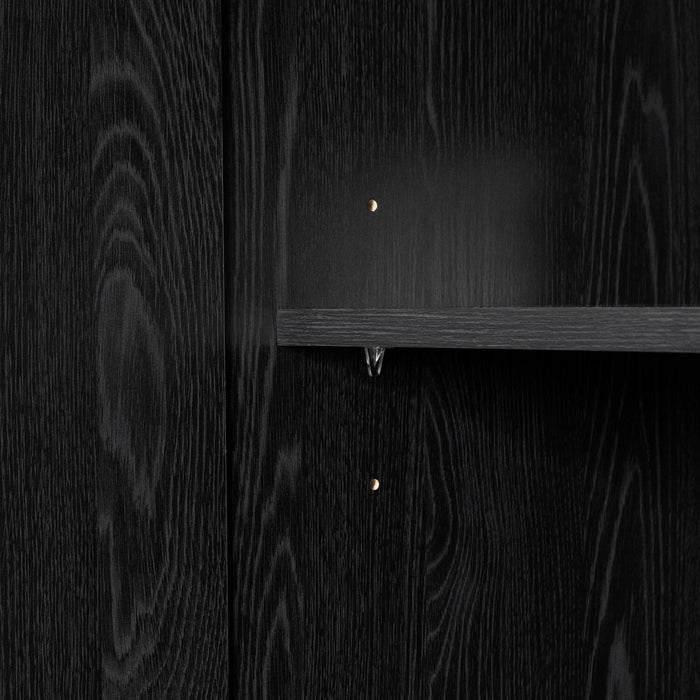 Alex Bedroom 2-Drawer Chest with Storage Cabinet, 33\"W x 68.5\"H - Black