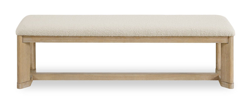 Aspen 6pc Dining Package with 80-104\"Extension Table, Bench & 4 Chairs, Fabric - Natural