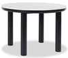 Jolie Dining Table with Marble-Look Top, Melamine, 45\"W Round - White & Black
