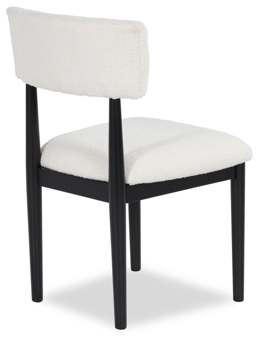 Jolie Dining Chair with Boucle Fabric - White & Black