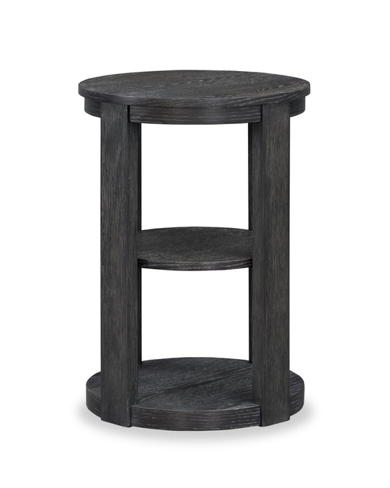 Declan 18\" Modern Round End Table with Shelf - Black