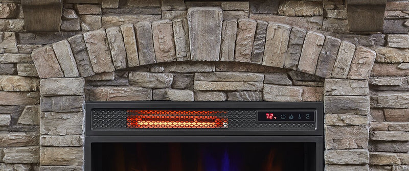 Montana 43.5” Rustic Electric Fireplace - Grey Stone