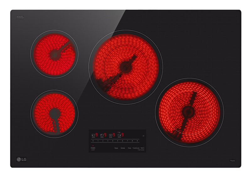 LG 30\" 4-Element Electric Cooktop with UltraHeat™ 2.5kW Element - Black - CBEW3013BE