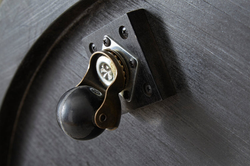 Lloyd 43” Modern Round Coffee Table with Shelf & Casters - Grey Brown