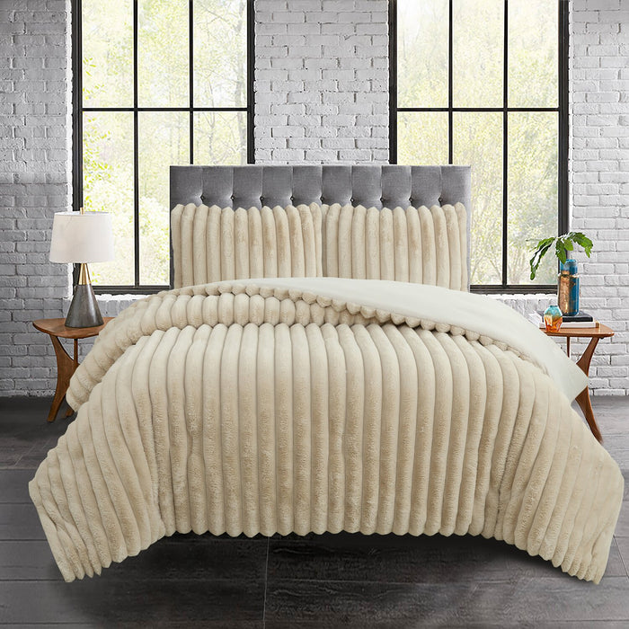 Fawn Terrace 3-Piece Full/Queen Comforter Set - Warm Caramel