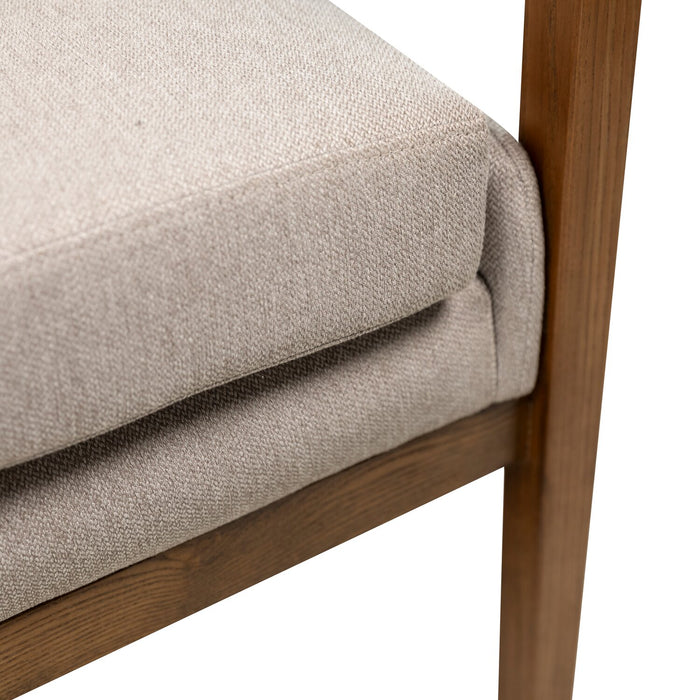 Echo 27.95\" Fabric Accent Chair with Wood Arms and Legs - Beige