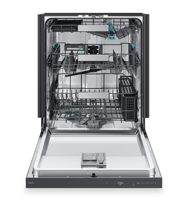 Samsung 24\" 38 dBA Top-Control Dishwasher with AI Wash and Third Rack - Black - DW90F89T0UMTAA