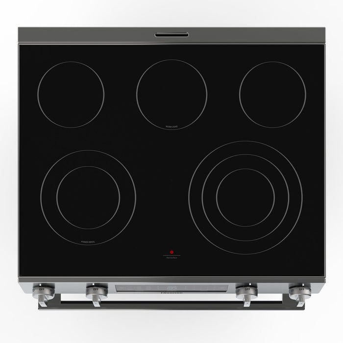 Hisense 30\" 5.8 Cu. Ft. Electric Range with Air Fry and Steam Clean - Stainless Steel - HFE3502CAS