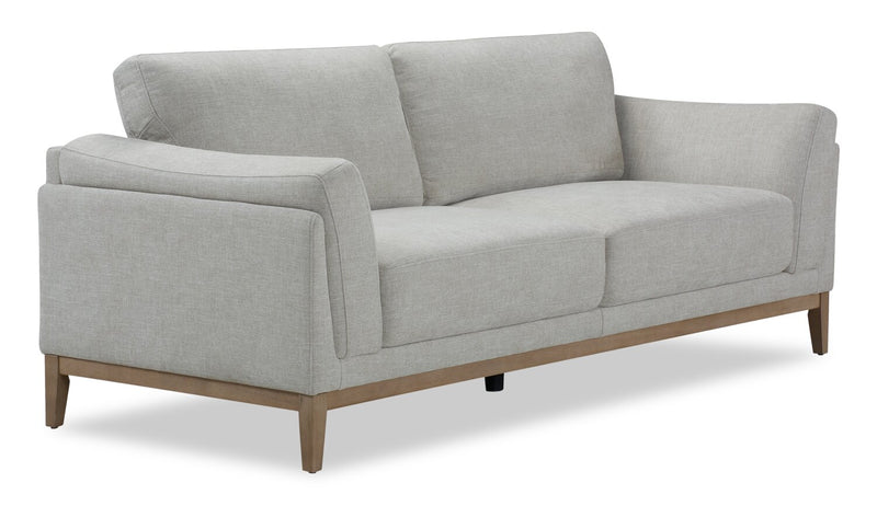 Valley 83.5\" Fabric Sofa with Rubberwood Base and Legs - Sand