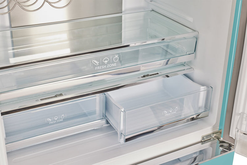 Classic Retro by Unique 36\" 21.4 Cu. Ft. Counter-Depth Refrigerator - Ocean Mist Turquoise - UGP-595L T AC