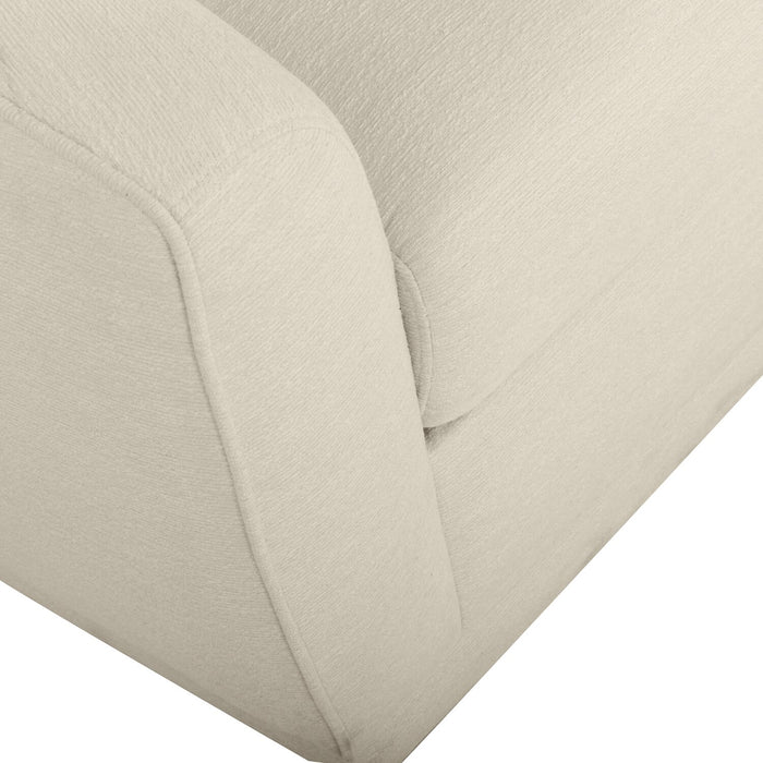 Rio 34.5\" Chenille Fabric Swivel Accent Chair - Ivory White