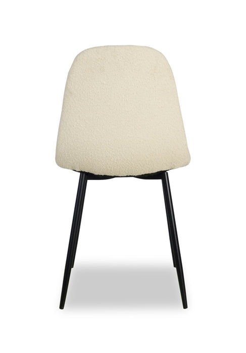 Joss Dining Chair with Polyester Fabric, Metal - White