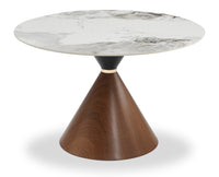 Alwin Dining Table with Sintered Stone Top, Hourglass Base with Gold Accent - 47.25