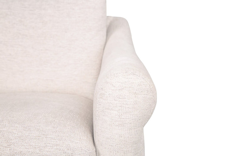 Mallie 60\" Chenille Fabric Loveseat with Rolled Arms and Wood Legs - Shell White