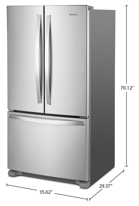 Whirlpool 36\" 20 Cu. Ft. Counter-Depth French-Door Refrigerator - Stainless Steel - WRFC2036RZ