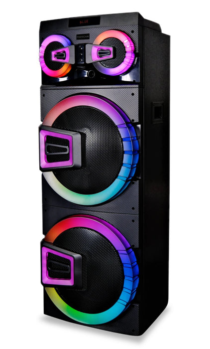 Proscan 2 x 15\" 120W Light Up Party Speaker with Bluetooth and Microphone