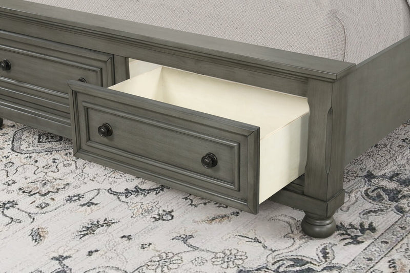 Chelsea Platform Storage Bed with Headboard & Frame, Grey - King Size