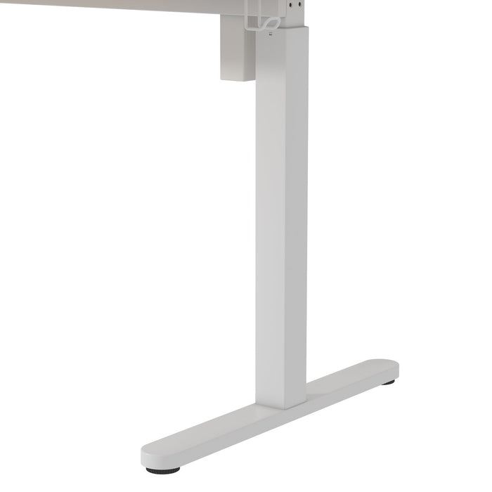 Loft 47.24” Height-Adjustable Office Desk with Storage and Wireless Charging - Natural