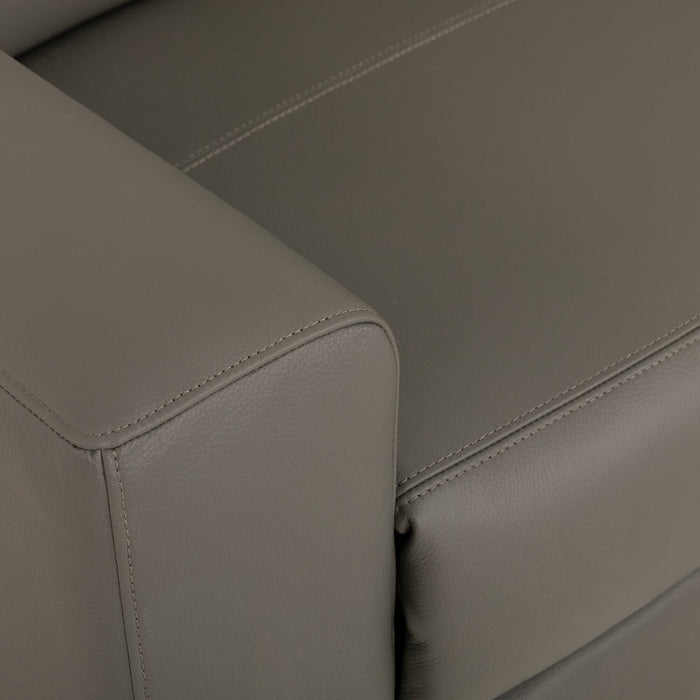 Valentino 3-Piece Right-Facing Genuine Leather Power Reclining Sectional with Adjustable Headrests - Grey