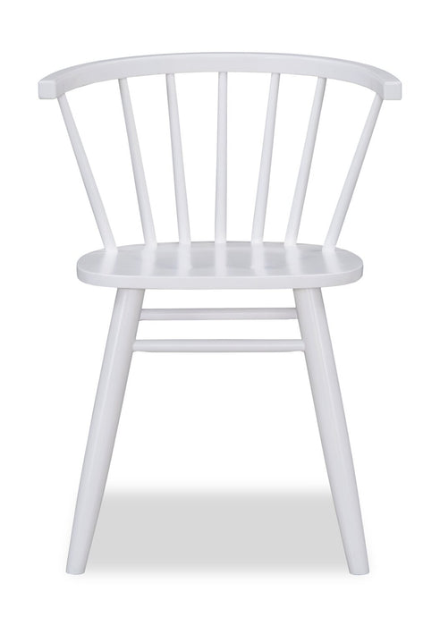 Remi Dining Chair with Curved Spindle-Back - White