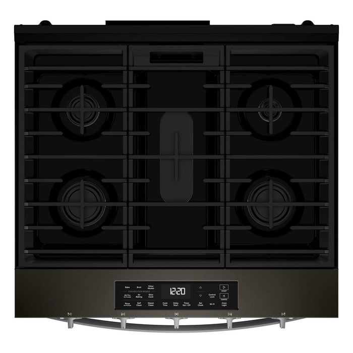 Whirlpool 30\" 5 Cu. Ft. Gas Range with Air Cooking - Black-on-Stainless - WSGS5030SV