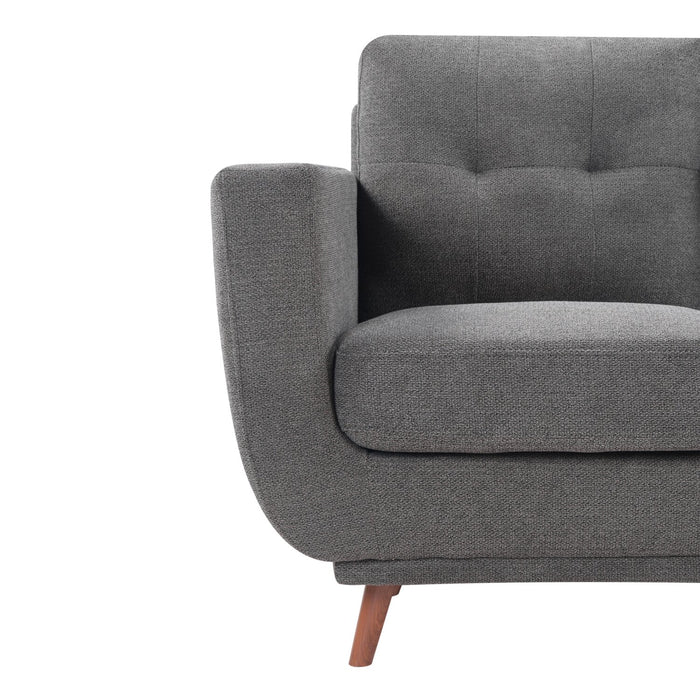 Cosmo 57\" Fabric Loveseat with Tufted Back Cushions - Charcoal