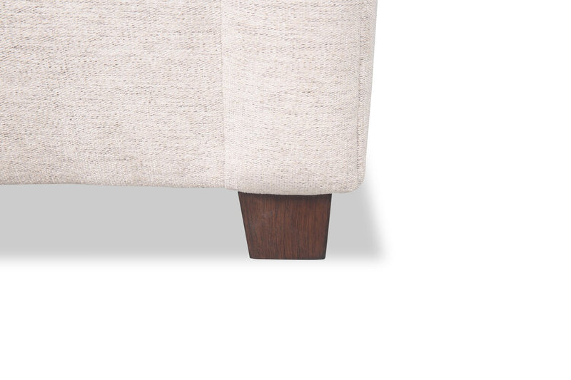 Mallie 36\" Chenille Fabric Chair with Rolled Arms and Wood Legs - Shell White