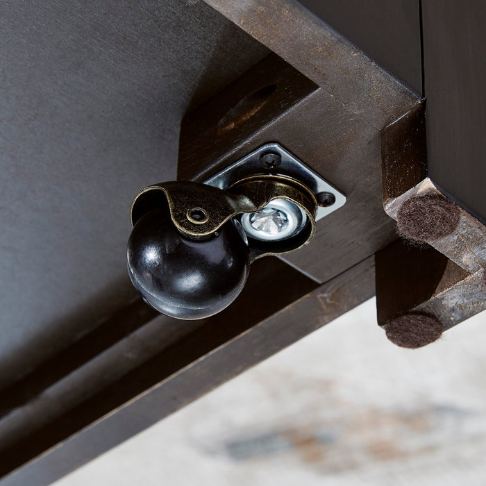 Wells 46\" Solid Wood Lift Top Coffee Table with Storage and Casters - Two Tone Brown