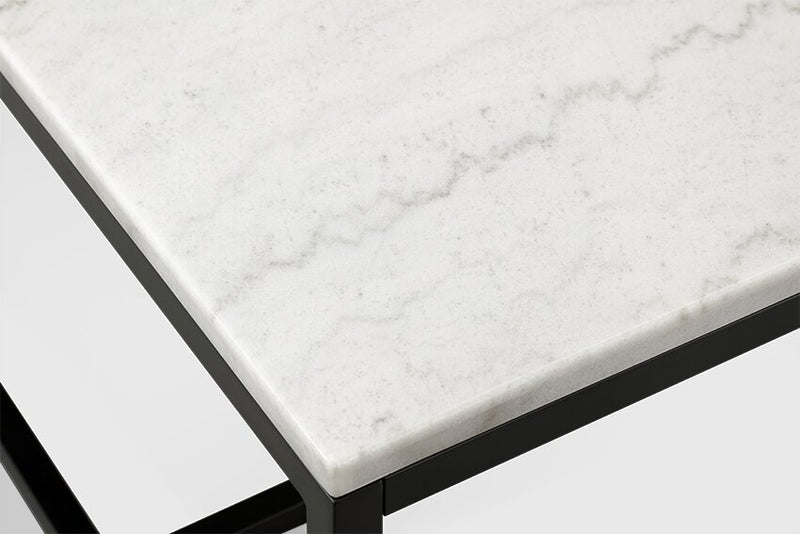 Webber 48\" Modern Marble Sofa Table - White