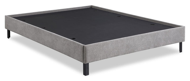 Amos Upholstered Platform Bed in Grey Fabric with Tufted Headboard - Full Size