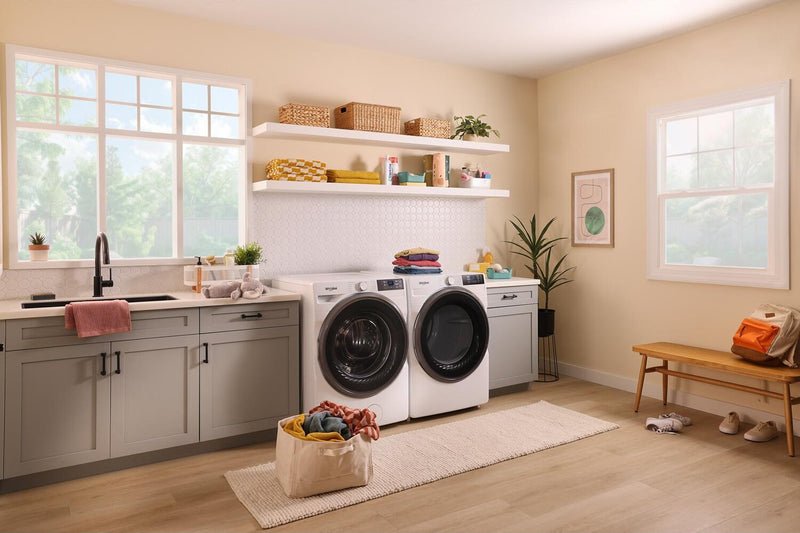 Whirlpool 5.2 Cu. Ft. Smart Front-Load Washer and 7.4 Cu. Ft. Gas Dryer - White