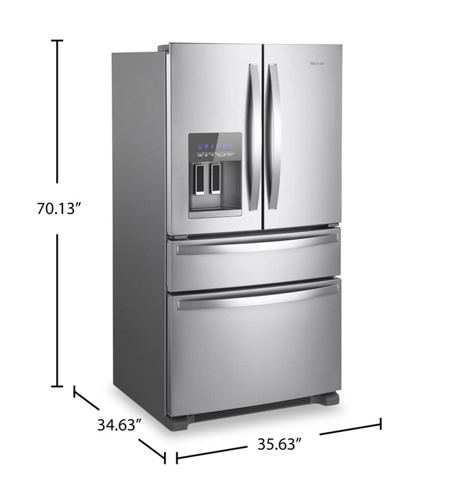 Whirlpool 36\" 24.5 Cu. Ft. French-Door Refrigerator - Stainless Steel - WRMF3636RZ