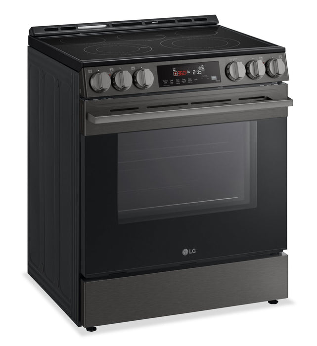 LG 6.3 Cu. Ft. Smart Electric Range with Air Fry – Black Stainless Steel - LSEL6333ZE