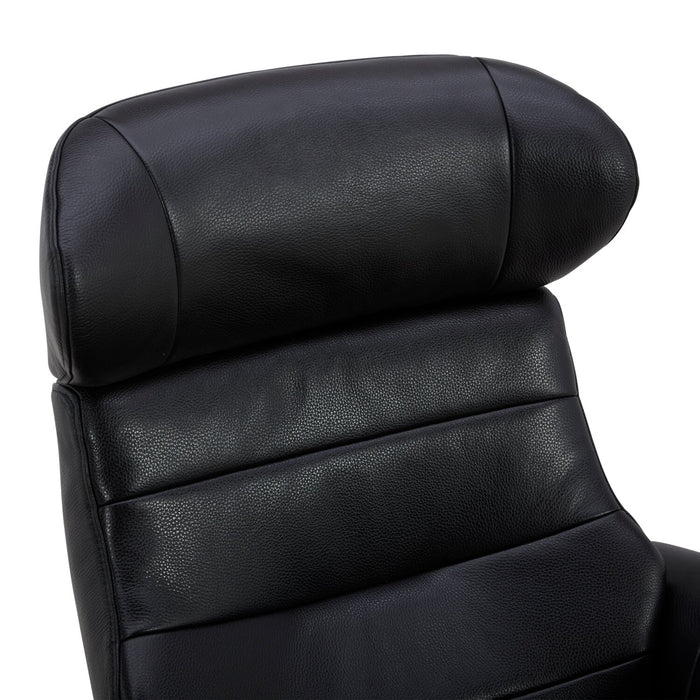 Halo Top-Grain Genuine Leather Swivel Reclining Chair with Footrest