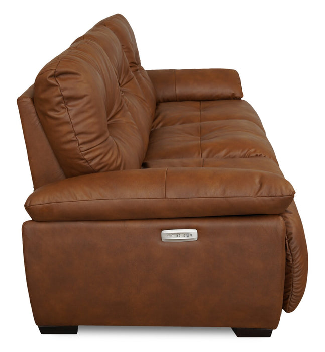 Bello 91.7\" Leather-Look Fabric Power Reclining Sofa - Brown