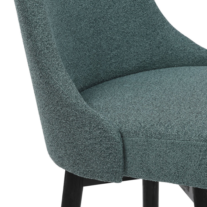 Nash Counter-Height Stool with Swivel Seat, Polyester Fabric, Metal - Blue