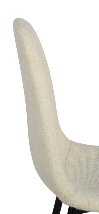 Joss Dining Chair with Polyester Fabric, Metal - White