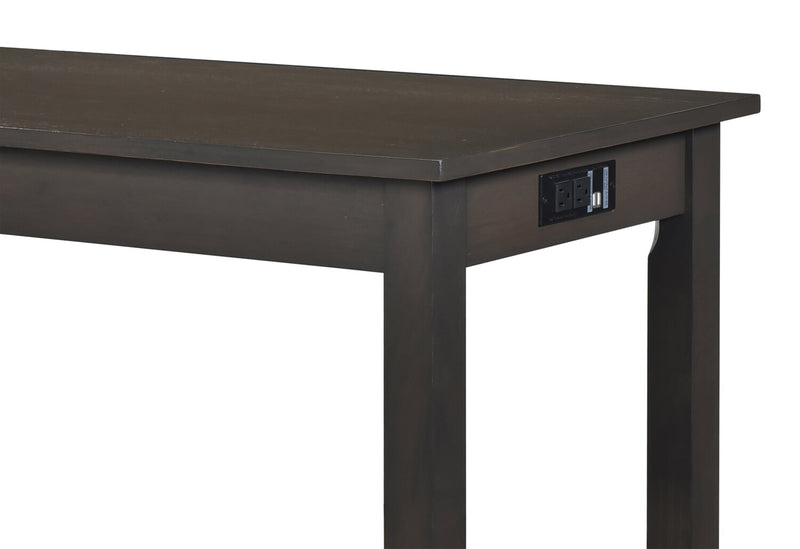 Noah 60” Modern Sofa Table with 3 Counter-Height Stools and USB Ports - Grey