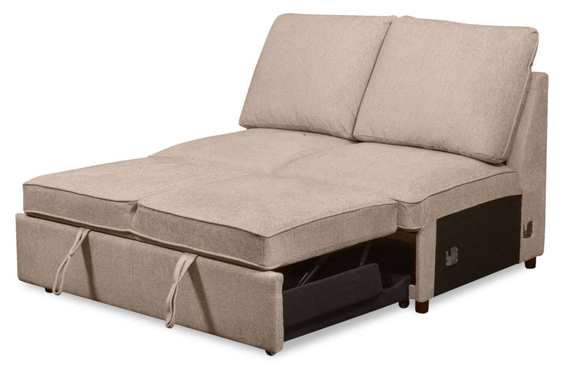 Scott Living Haven 3-Piece Right-Facing Chenille Fabric Cuddler Sleeper Sectional with Storage - Taupe