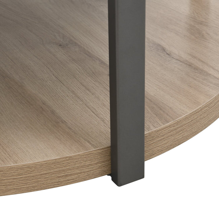 Felicity 36\" Round Coffee Table with Shelf and Casters - Grey