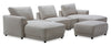 Voyage Modular 6-Piece Left-Facing Fabric Sectional with Console and Ottoman – Taupe