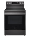 LG 6.3 Cu. Ft. Smart Electric Range with Air Fry - Black Stainless Steel - LREN6323ZE
