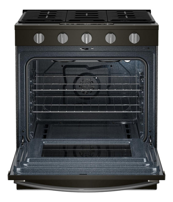 Whirlpool 30\" 5 Cu. Ft. Gas Range with Air Cooking - Black-on-Stainless - WSGS5030SV