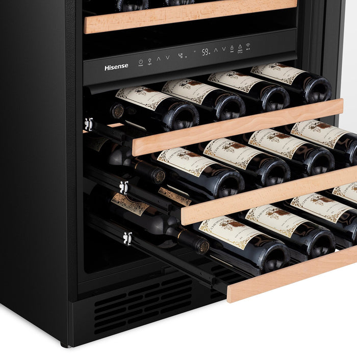 Hisense 4.9 Cu. Ft. 46-Bottle Dual-Zone Wine Cooler with Wi-Fi - Stainless Steel - HWD046N6SS