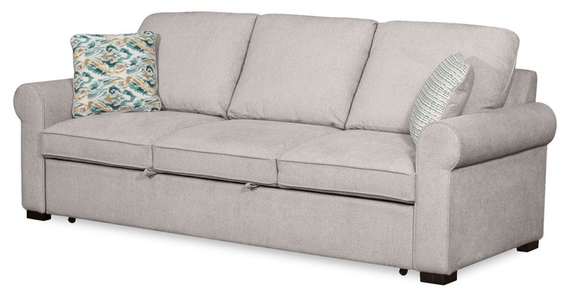 Scott Living Haven 96\" Chenille Fabric Sleeper Sofa with Wood Legs - Grey
