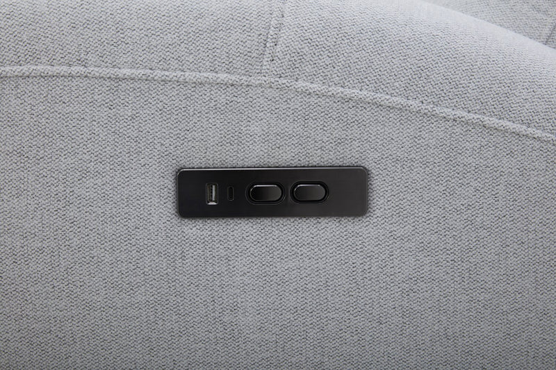 Reign 41.25\" Fabric Power Reclining Chair with USB Port - Bronco Stone Grey