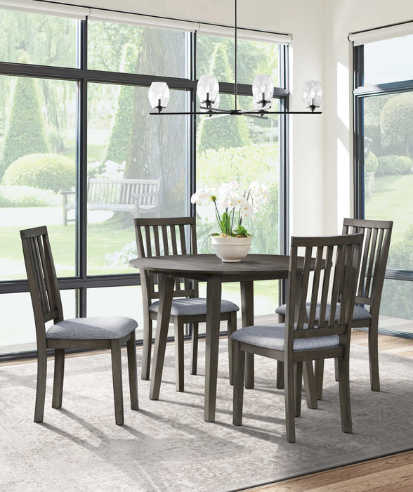 Bryn Drop-Leaf Dining Table, 42\" Round - Dark Grey