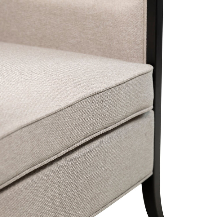 Posh 28.14\" Fabric Accent Chair with Removable Back and Seat Cushions and Wood Legs - Beige