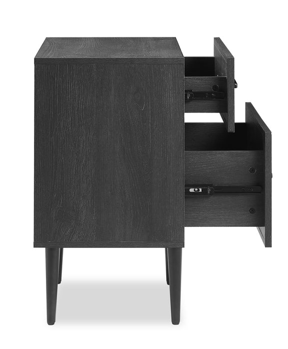 Brax Bedside 2-Drawer Nightstand, 18\"W x 25.75\"H - Black
